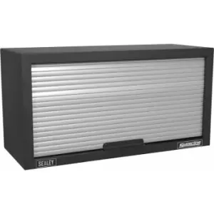 Image of 680mm Modular Wall Cabinet - Easy Access Tambour Style Front - Aluminium Handles