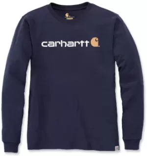 Image of Carhartt EMEA Workwear Signature Graphic Core Logo Longsleeve, blue Size M blue, Size M