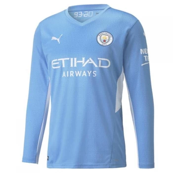 Image of Puma Manchester Home Long Sleeve Home Shirt 2021 2022 - Blue