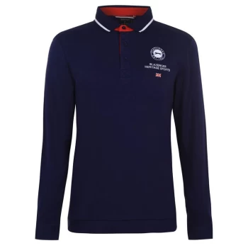 Image of Slazenger Long Sleeve Sport Polo Shirt Mens - Navy