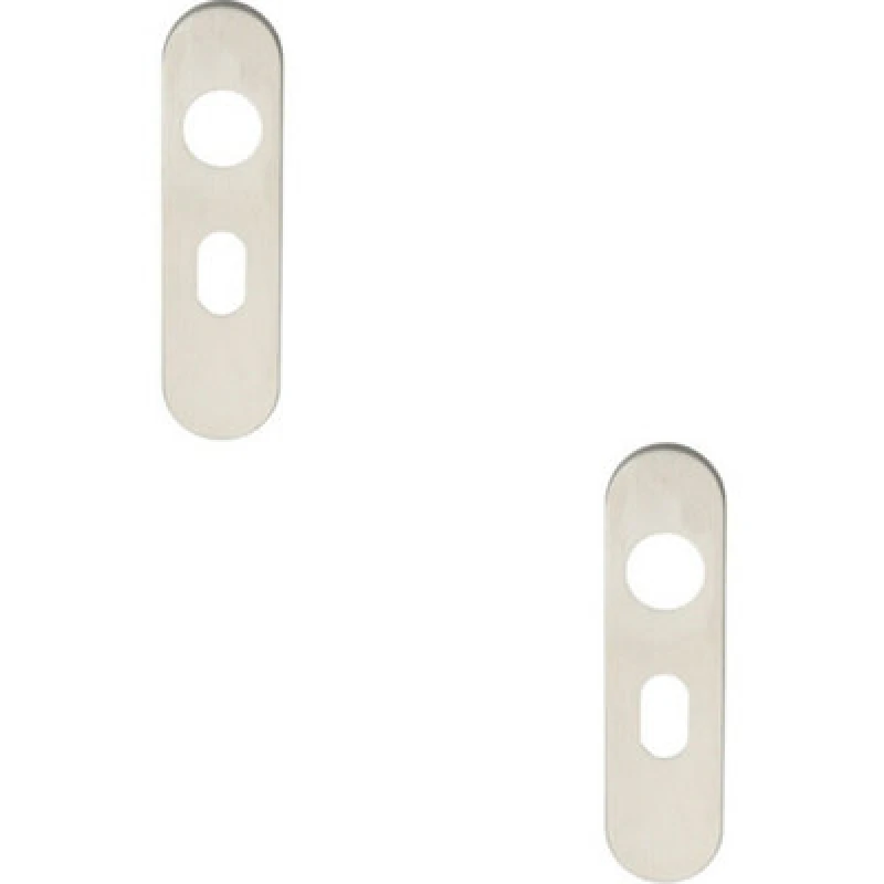 Image of Loops 2x PAIR Radius UK Oval Cylinder Plate Cover 170 x 45 x 8mm Satin Steel Metallics unisex