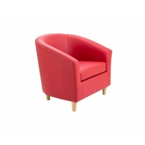 Image of TC Office Lux Tub Armchair with Wooden Feet, Red
