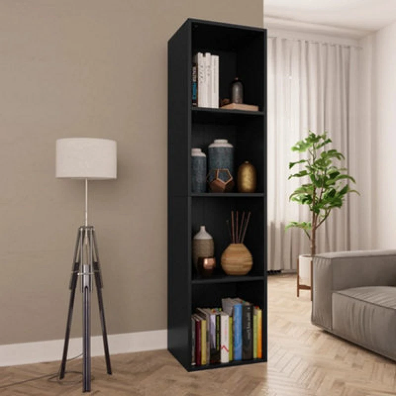 Image of Vidaxl Book Cabinet/tv Cabinet Black 36X30X143cm Engineered Wood