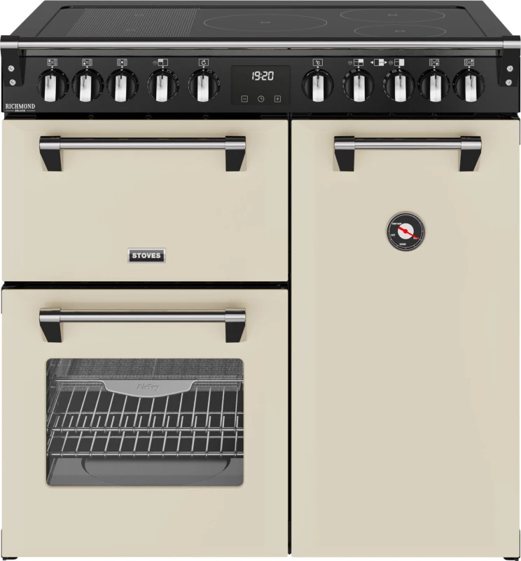 Image of Stoves Richmond Deluxe 90Ei RTY 90cm Electric Range Cooker with Induction Hob - Cream - A/A/A Rated