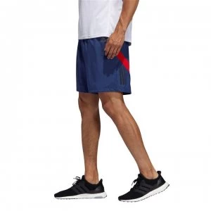 Image of adidas Mens Response Own The Run Shorts - Blue/Red