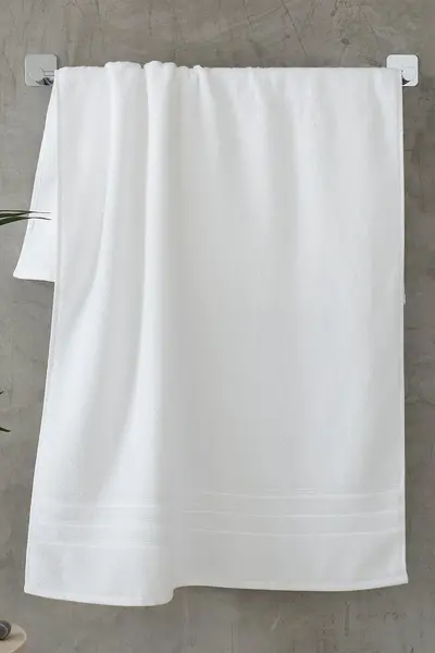 Image of Catherine Lansfield 'Zero Twist' Cotton Bath Sheet Pair White