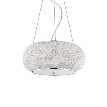 Image of Pasha' 6 Light Ceiling Pendant Chrome with Crystals, E14