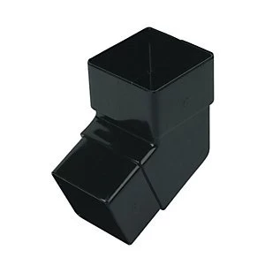 Image of FloPlast RBS2B Square Line Downpipe Offset Bend - Black 112.5 Deg x 65mm