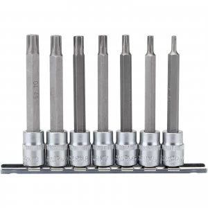Image of Draper 7 Piece 3/8" Drive Ribe Socket Bit Set 3/8" 100mm