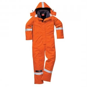 Image of Biz Flame Mens Flame Resistant Antistatic Winter Overall Orange Medium 32"