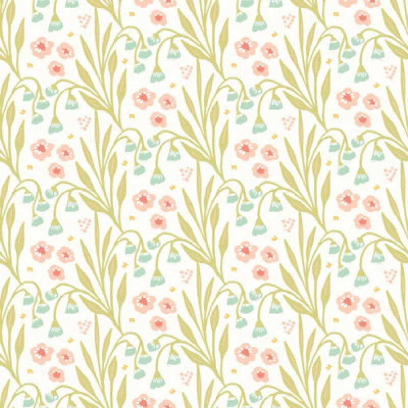 Image of Hoopla Walls Meadow Stripe Peach & Duck Egg Smooth Matt Wallpaper