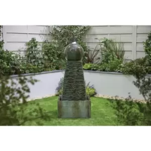 Image of Easy Fountain - Impressions Obelisk Falls LED Garden Water Feature Stone Effect