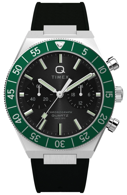 Image of Timex TW2Y56100 Q Timex Continental Chronograph (40mm) Black Watch