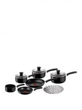 Image of Tefal Delight 7 Piece Pan Set - Black