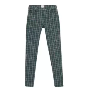 Image of French Connection Tilly Check 5 Pocket Skinny Jeans - Bayou Green Multi