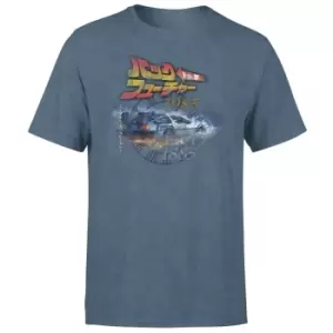 Image of Back To The Future Retro Unisex T-Shirt - Navy Acid Wash - M
