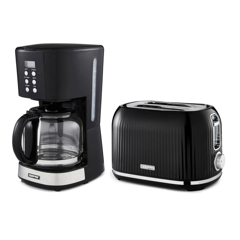 Image of Geepas 1.5L Filter Coffee Machine & 2 Slice Toaster Combo Set