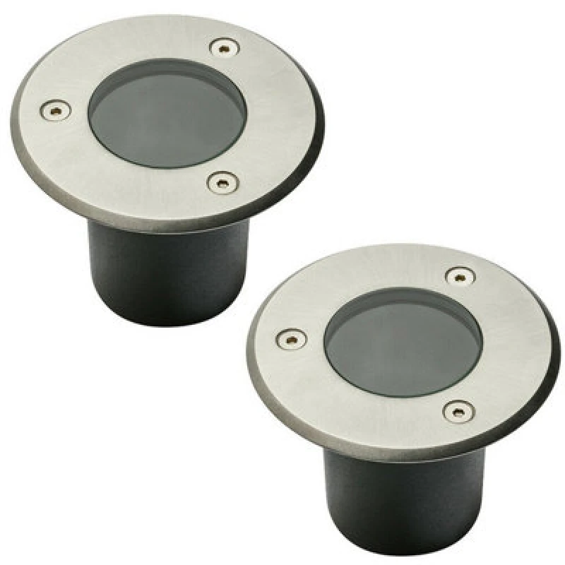 Image of CGC Lighting Nola Two Round Small Stainless Steel Inground Or Decking Lights Silver unisex