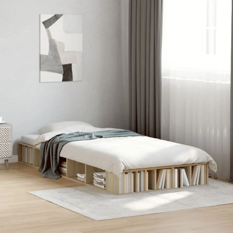 Image of VIDAXL Bed Frame without Mattress Sonoma Oak 100x200cm Vidaxl 8721102621659