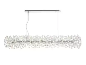 Image of Oblong Linear Pendant 14 Light G9 Polished Chrome, Crystal