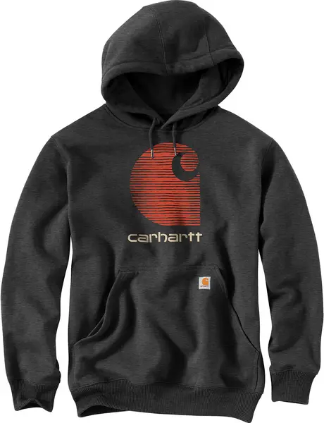 Image of Carhartt Rain Defender C Logo Hoodie, grey, Size S