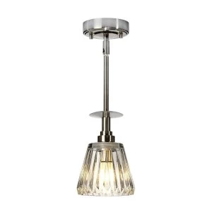Image of 1 Light Ceiling Pendant Light Brushed Nickel IP44, G9