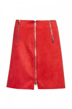 Image of French Connection Ellef Suedette Mini Skirt Red