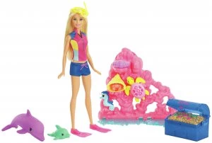 Image of Barbie Dolphin Magic Ocean Treasure Playset