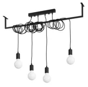 Image of Salamanca Modern Straight Bar Pendant 4 Light Black E27