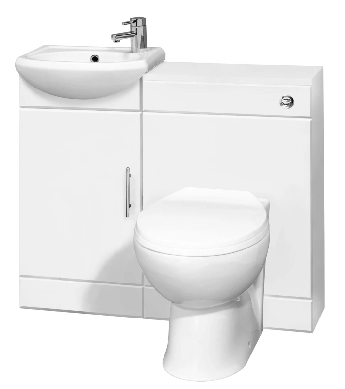 Image of Balterley Cloakroom Cabinet Basin WC Unit Cistern Toilet Pan Soft Close Seat White