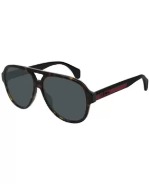 Image of Gucci Havana/Black Acetate Aviator Mens Sunglasses GG0463S-003 gg0463s003