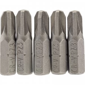 Image of Draper Pozi Screwdriver Bit PZ3 25mm Pack of 5