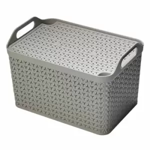 Image of Strata Urban Store Basket with Lid 21 Litre, Grey