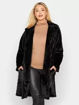 Image of Yours Faux Fur Jacket - Black, Size 30-32, Women