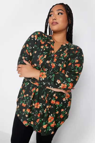 Image of Yours Floral Shirt Black