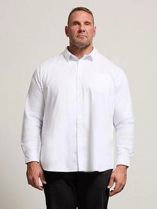 Image of BadRhino BadRhino Men Stretch Long Sleeve Shirt in White Size: 7-8X-Large White 7-8XL Male 5063589758668
