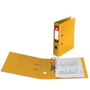 Image of 5 Star Lever Arch File PVC Spine 70mm A4 Yellow Pack 10