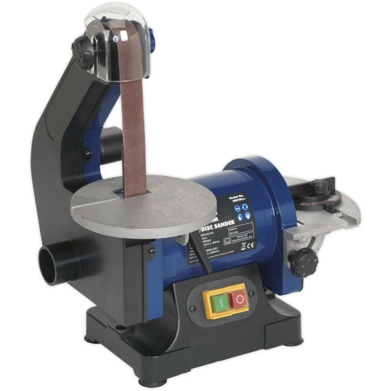 Image of Loops Portable Table Mounted Disc & Belt Sander - 250W 230V - 25 x 762mm & 125mm Multi