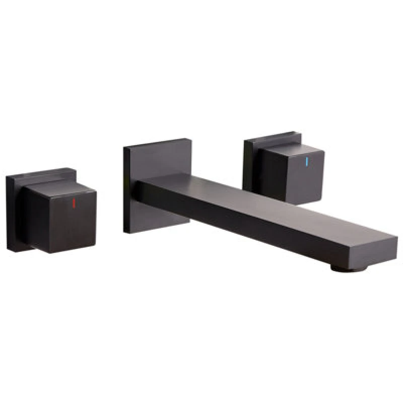 Image of Beliani Wall Mounted Basin Mixer Tap Pailon Brass Black