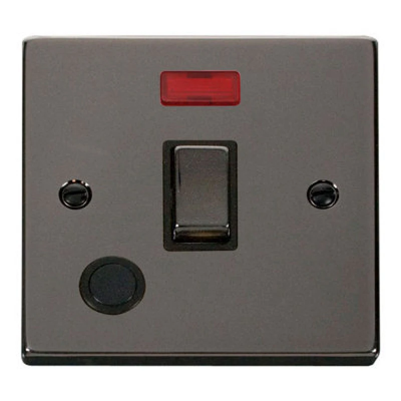 Image of SE Home Black Nickel 1 Gang 20A Ingot DP Switch With Flex With Neon Black