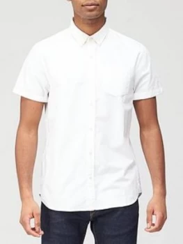 Image of Superdry Short Sleeve Classic University Oxford Shirt - Optic , Optic Size M Men