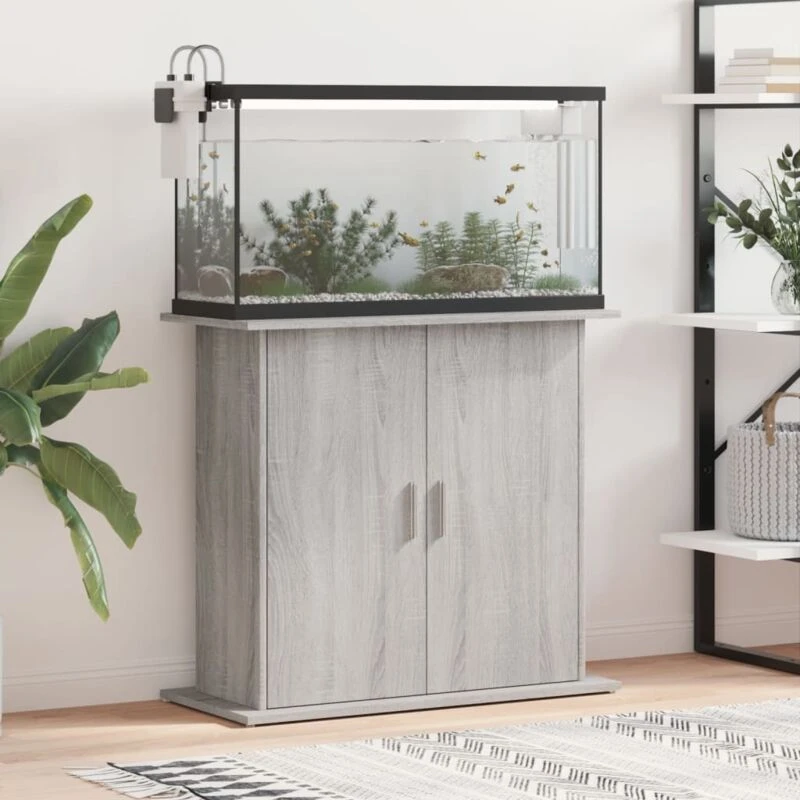 Image of VIDAXL Aquarium Stand Grey Sonoma 81x36x73cm Engineered Wood vidaXL 8720845418076