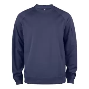Image of Clique Unisex Adult Basic Round Neck Active Sweatshirt (L) (Dark Navy)