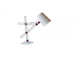 Image of Table Task Lamp 1 Light E27, Matt White, Purple