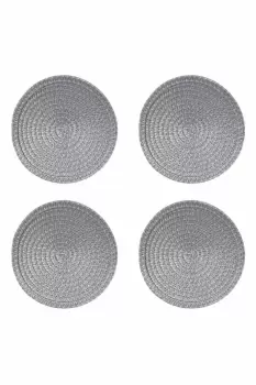 Image of Set of 4 Woven Round Decorative Placemats