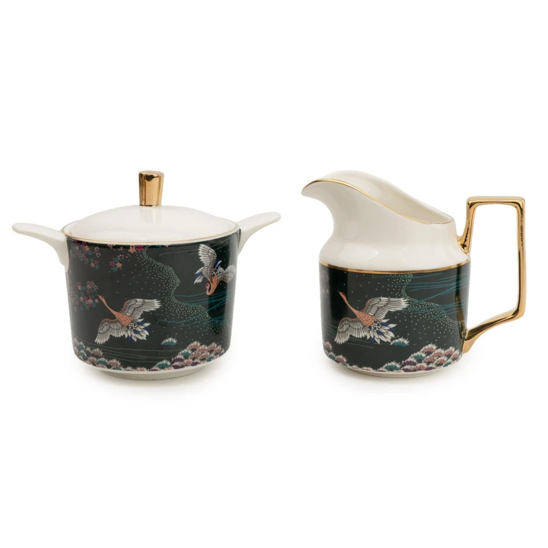 Image of Biba Biba Crane Sugar Bowl and Creamer - Multi Multi One Size