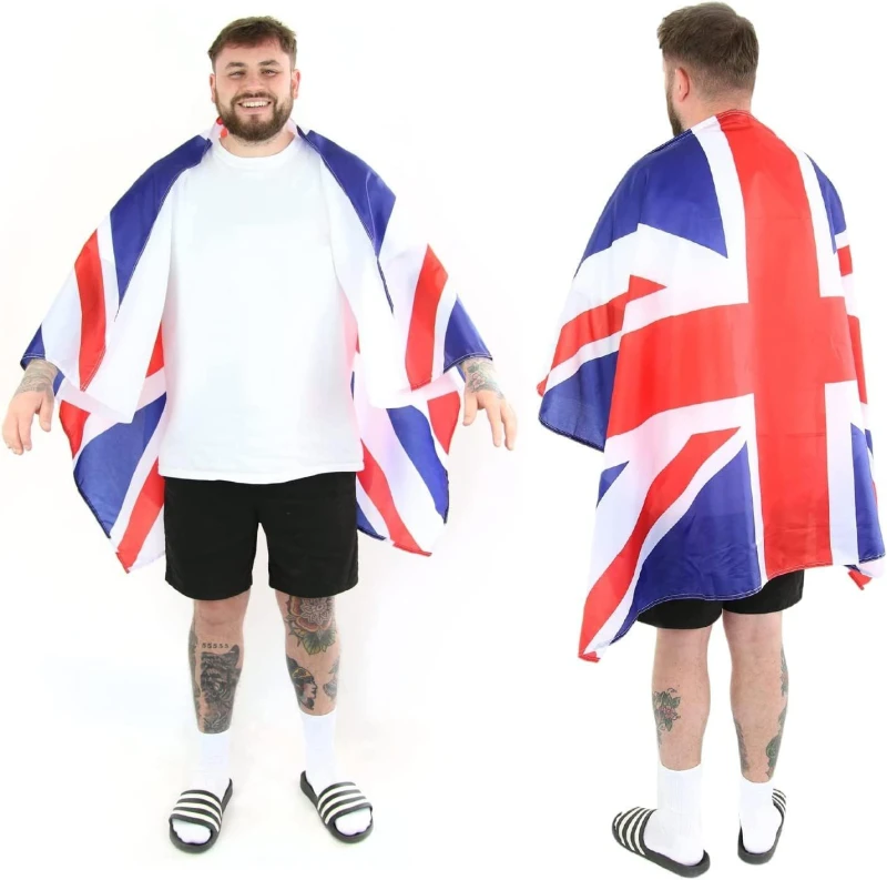 Image of Shatchi 5x3FT Britain National Union Jack Wearable Body Sleeve Flag King Charles III Coronation Multi