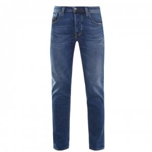 Image of Diesel Larkee Beex Tapered Jeans - Mid Wash 0096E