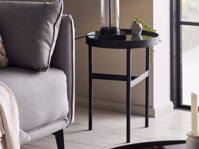 Image of Julian Bowen Franki Mirrored Glass Lamp Table