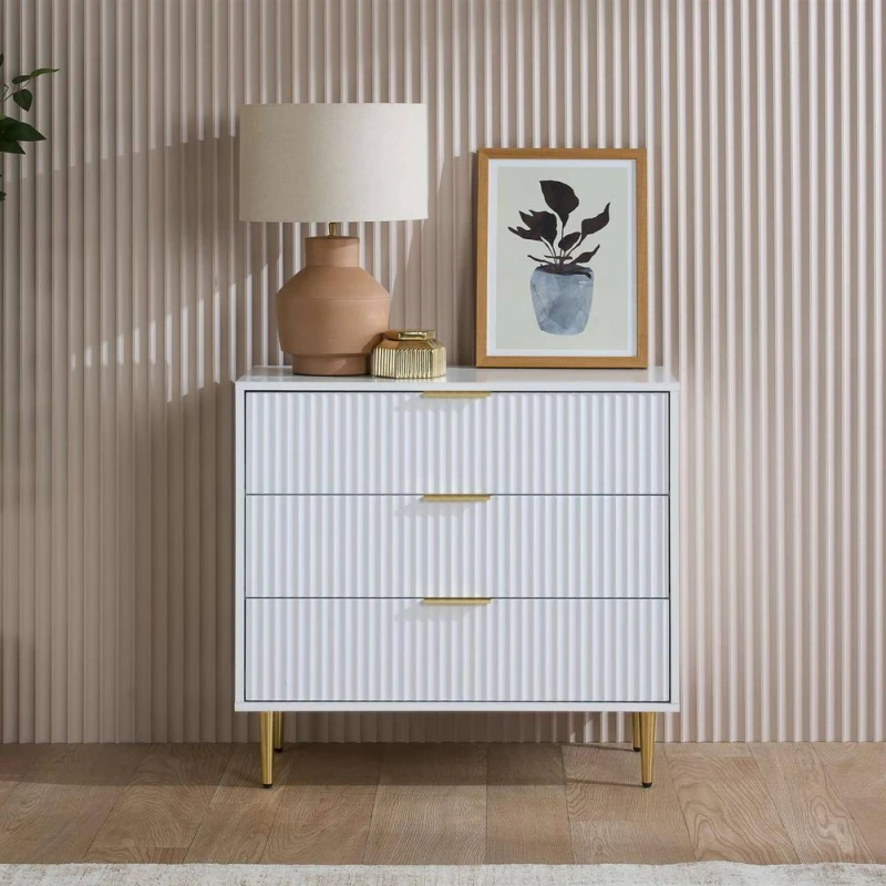 Image of Birlea Zara White 3 Drawer Chest of Drawers